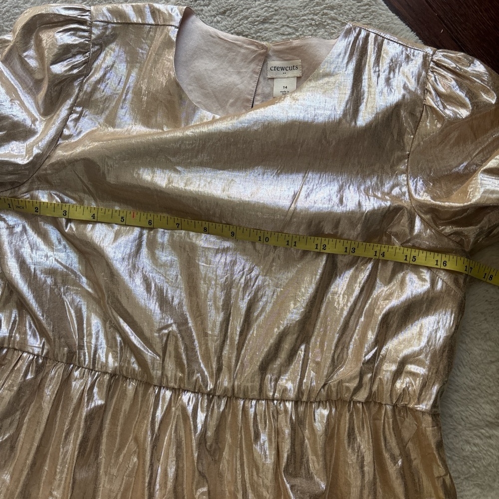 Crewcuts Metallic Gold Dress - 14 - Picture 5 of 8
